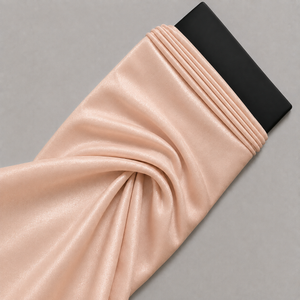 Light Peach Solid Poly Crepe Fabric