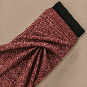 Maroon & Fuchsia Ditsy Floral Buds Print Fabric