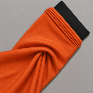 Orange Solid Poly Japanese Satin Fabric