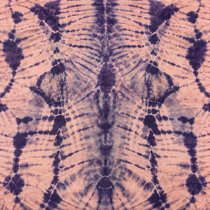 Pale Coral Pink & Indigo Purple Shibori Diamond Radiance Print Georgette Fabric