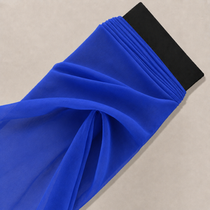 Royal Blue Solid Poly Georgette Fabric