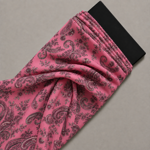 Vibrant Pink & Dark Purple Paisley Floral Sprig Print Fabric