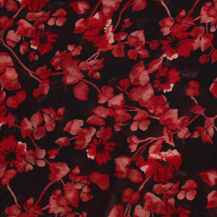 GEORGETTE RED SMALL FLOWER  PRINT