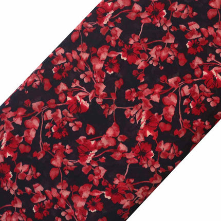GEORGETTE RED SMALL FLOWER  PRINT