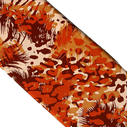 POLY FRENCH CREPE ORGANGE ABSTRACT PRINT