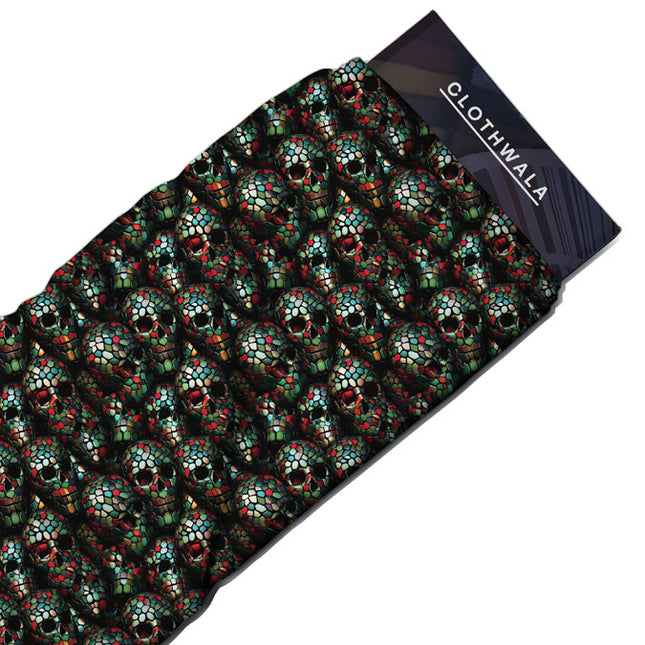 Elite Cryptic Gothic - Fantasy Carnival Soft Crepe Printed Fabric