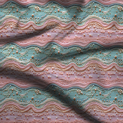 Elite Textured Seashell Harmony Soft Crepe Printed Fabric