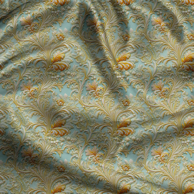 Premium Regal Rococo Revival Rococo Whimsy uSoft Satin Printed Fabric