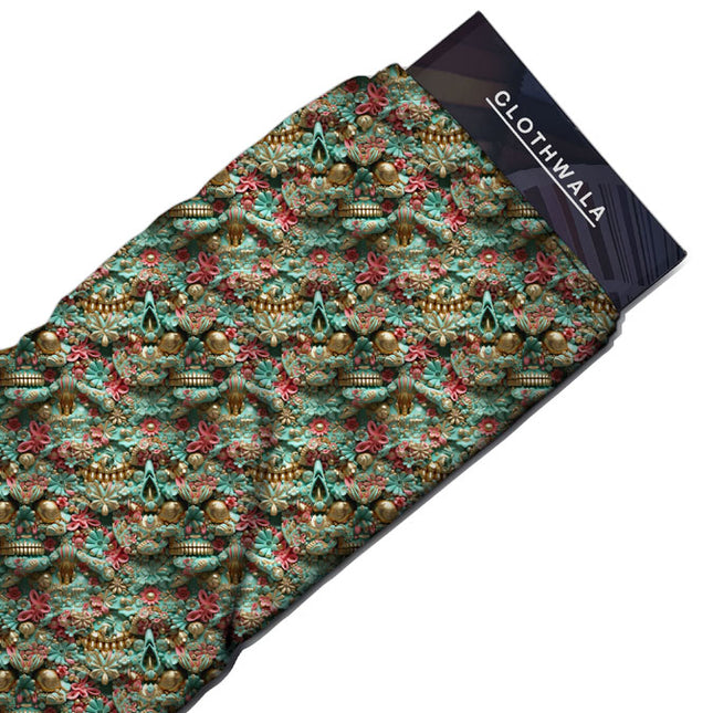 Premium Floral Vintage Treasure Trove Soft Crepe Printed Fabric