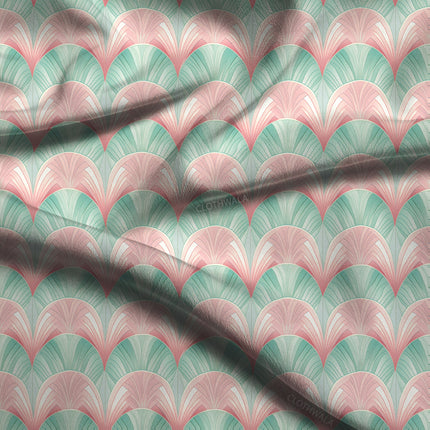 Trendy Geometric Floral Sunrise Soft Crepe Printed Fabric