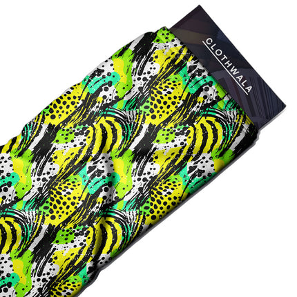 Premium Zestful Animal Print Zebra Dots uSoft Satin Printed Fabric