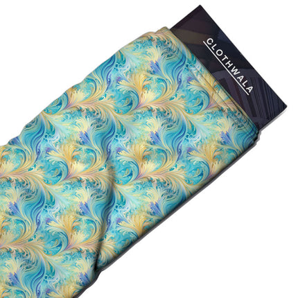 Bestseller Aquatic Nature-Inspired Flourish uSoft Satin Printed Fabric