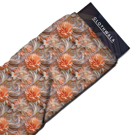 Bestseller Vintage Baroque Blossom Soft Crepe Printed Fabric