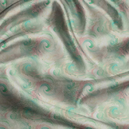 Must-Have Abstract Watercolor Swirl uSoft Satin Printed Fabric