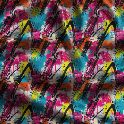 Bestseller Urban Abstract Splash uSoft Satin Printed Fabric