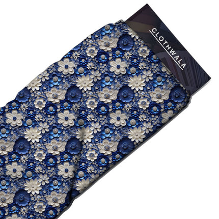 Hotpick Floral Midnight Floral Cascade Soft Crepe Printed Fabric