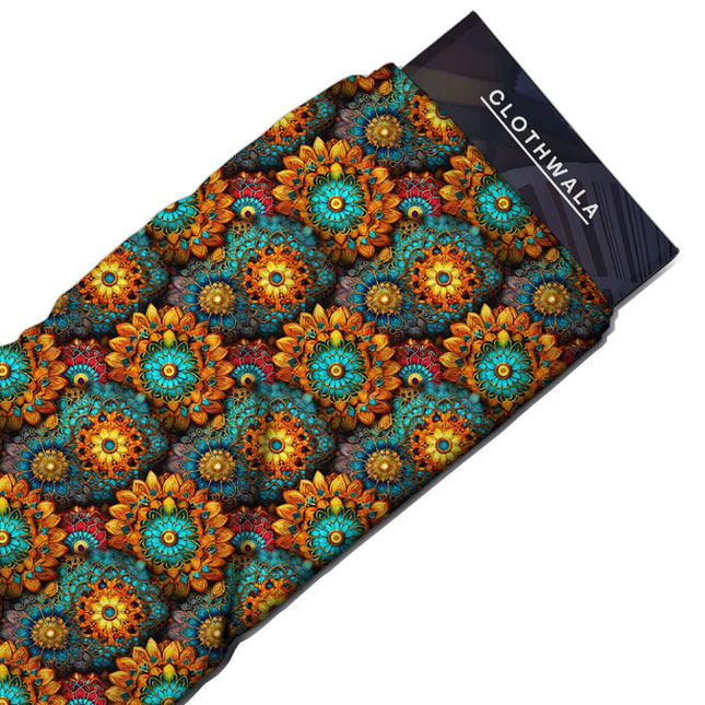 Exclusive Solar Floral Fusion Soft Crepe Printed Fabric