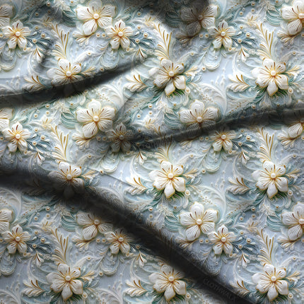 Bestseller Gilded Floral Petal Cascade Soft Crepe Printed Fabric