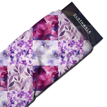 Latest Lavender Floral - Watercolor Whisper Haze Collage Soft Crepe Printed Fabric