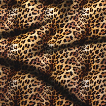 Limited Edition Animal Amber Ambush Abstract Soft Crepe Printed Fabric