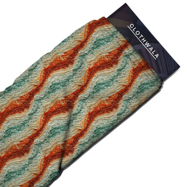 Hotpick Autumn Geometric Hues Soft Crepe Printed Fabric