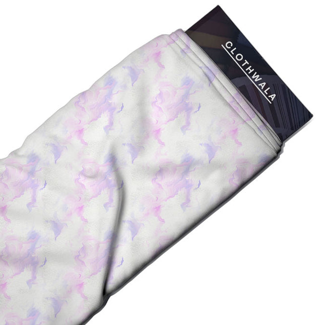 Luxury Lavender Watercolor Mist Soft Crepe Printed Fabric