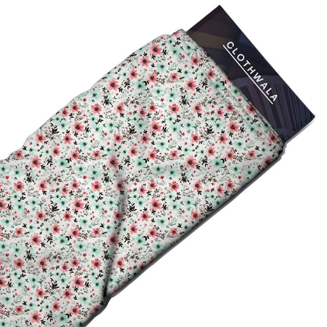 Premium Springtime floral Serenade uSoft Satin Printed Fabric