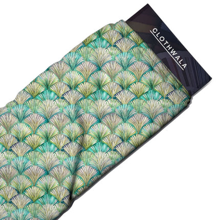 Bestseller Palm Tropical Fan Soft Crepe Printed Fabric