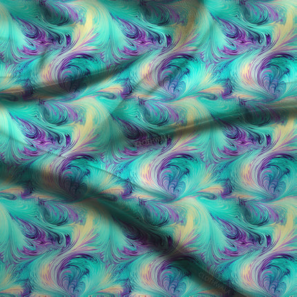 Exclusive Peacock Abstract Vortex Soft Crepe Printed Fabric