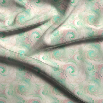 Must-Have Abstract Watercolor Swirl Soft Crepe Printed Fabric