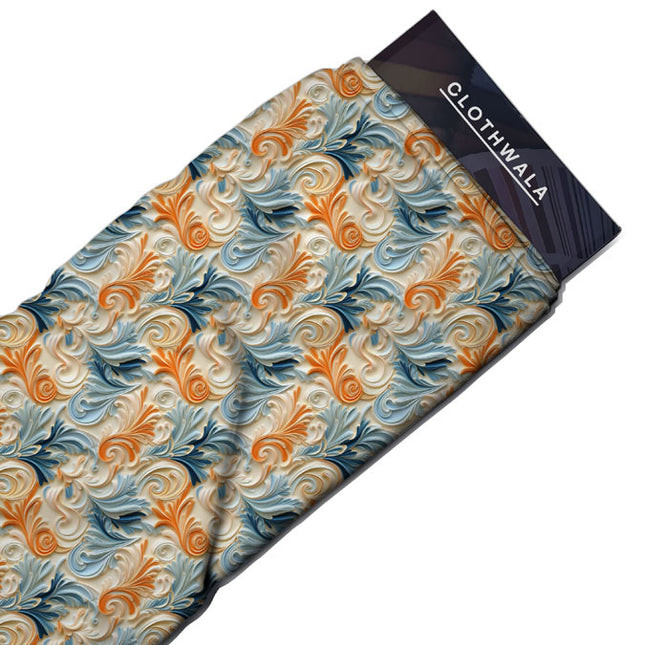 Hotpick Swirl Baroque Delight Soft Crepe Printed Fabric