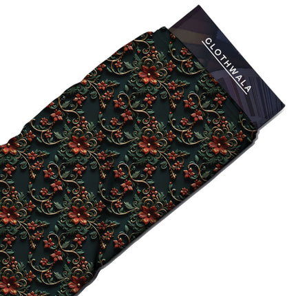 Bestseller Midnight Floral - Nocturnal Elegance Bloom Waltz Soft Crepe Printed Fabric