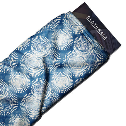 Trendy Oceanic Nautical Dandelion Drift uSoft Satin Printed Fabric