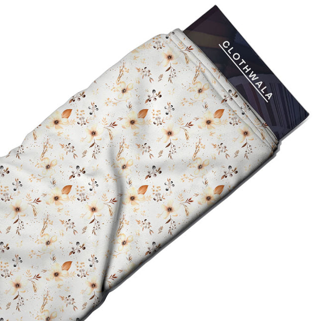 Latest Autumnal Botanical Hush uSoft Satin Printed Fabric