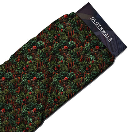 Bestseller Nature-Inspired Rose Rainforest Soft Crepe Fabric