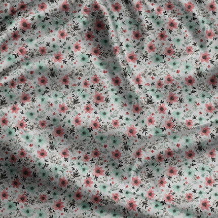 Premium Springtime floral Serenade uSoft Satin Printed Fabric