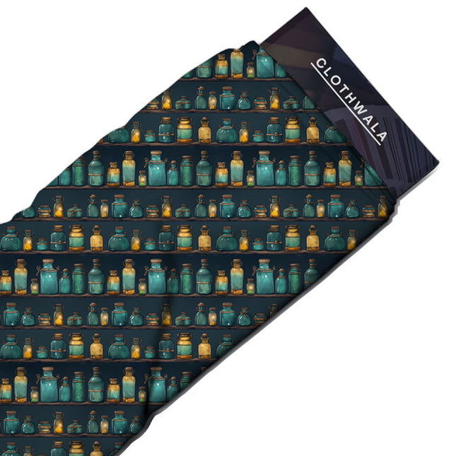 Premium Elixir Vintage Shelves Soft Crepe Printed Fabric
