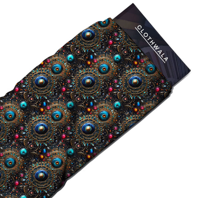 Exclusive Mystic Geometric - Ornate Intricacy Mandala Soft Crepe Printed Fabric