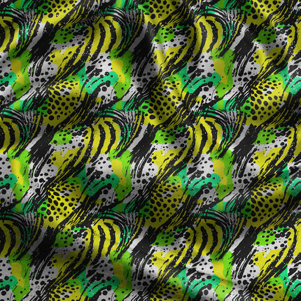 Premium Zestful Animal Print Zebra Dots uSoft Satin Printed Fabric
