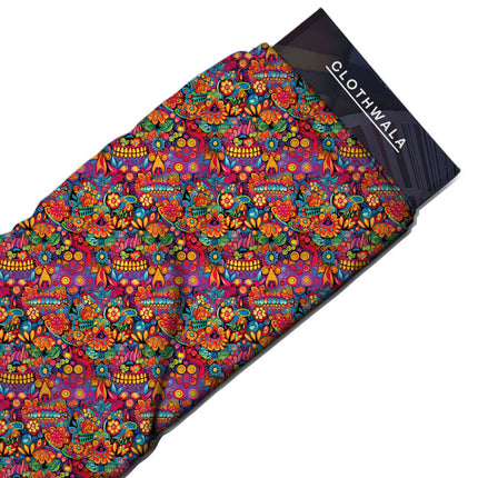 Premium Floral Carnival of Colors Soft Crepe Printed Fabric