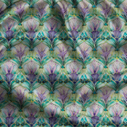 Bestseller Art Nouveau Lily uSoft Satin Printed Fabric