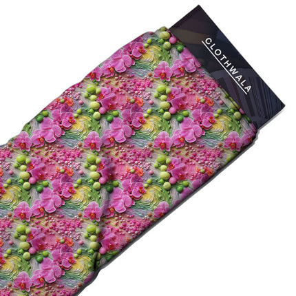 Hotpick Floral Blossom Whimsy Soft Crepe Printed Fabric