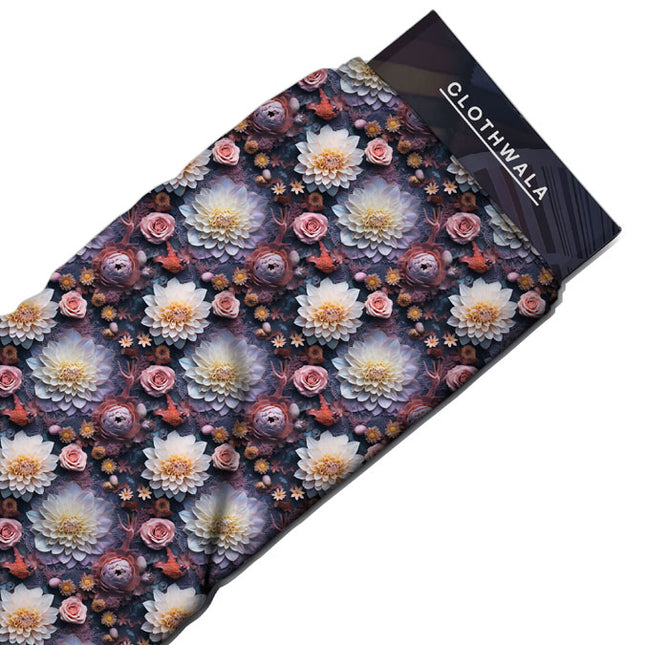 Exclusive Twilight Floral Reverie Soft Crepe Printed Fabric