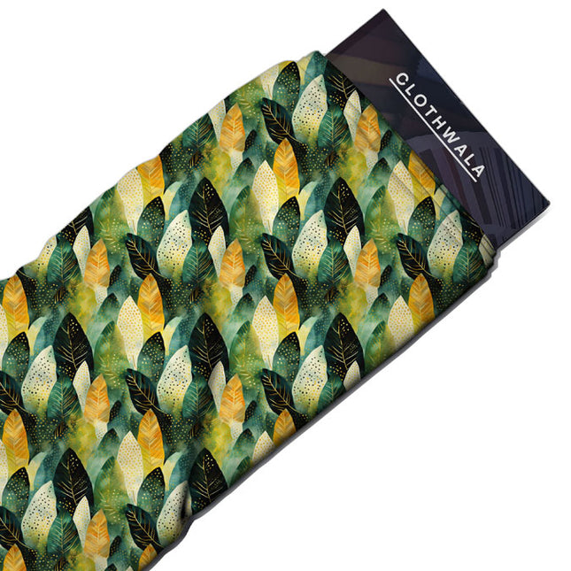Premium Enchanted Nature-Inspired Forest Soft Crepe Printed Fabric