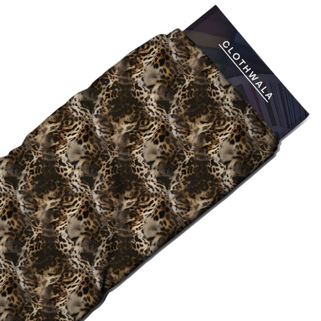 Limited Edition Jaguar Animal Whisper Soft Crepe Printed Fabric