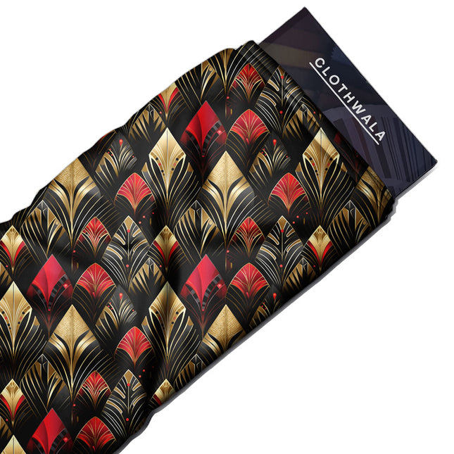 Premium Artisanal Deco Fanfare uSoft Satin Printed Fabric