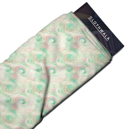 Must-Have Abstract Watercolor Swirl Soft Crepe Printed Fabric