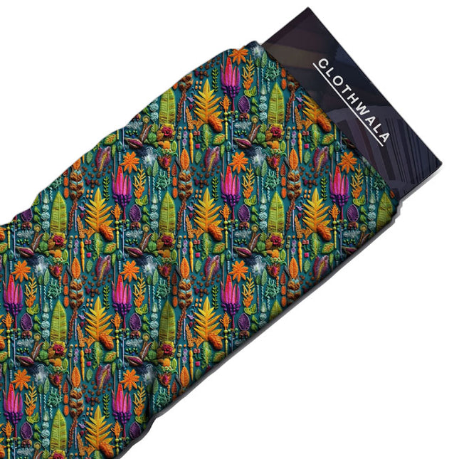 Exclusive Tropic Botanical Tapestry Soft Crepe Printed Fabric