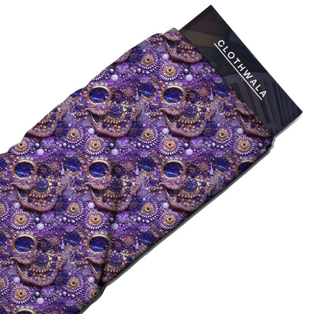 Hotpick Amethyst Geometric Mandalas Soft Crepe Printed Fabric