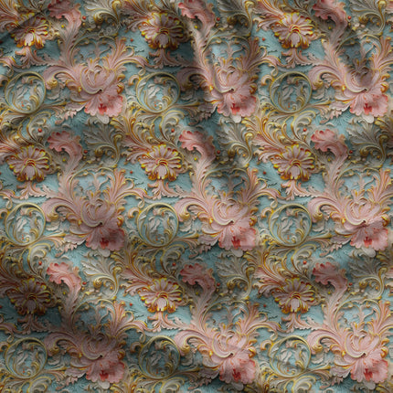 Must-Have Blush Baroque Twist uSoft Satin Printed Fabric
